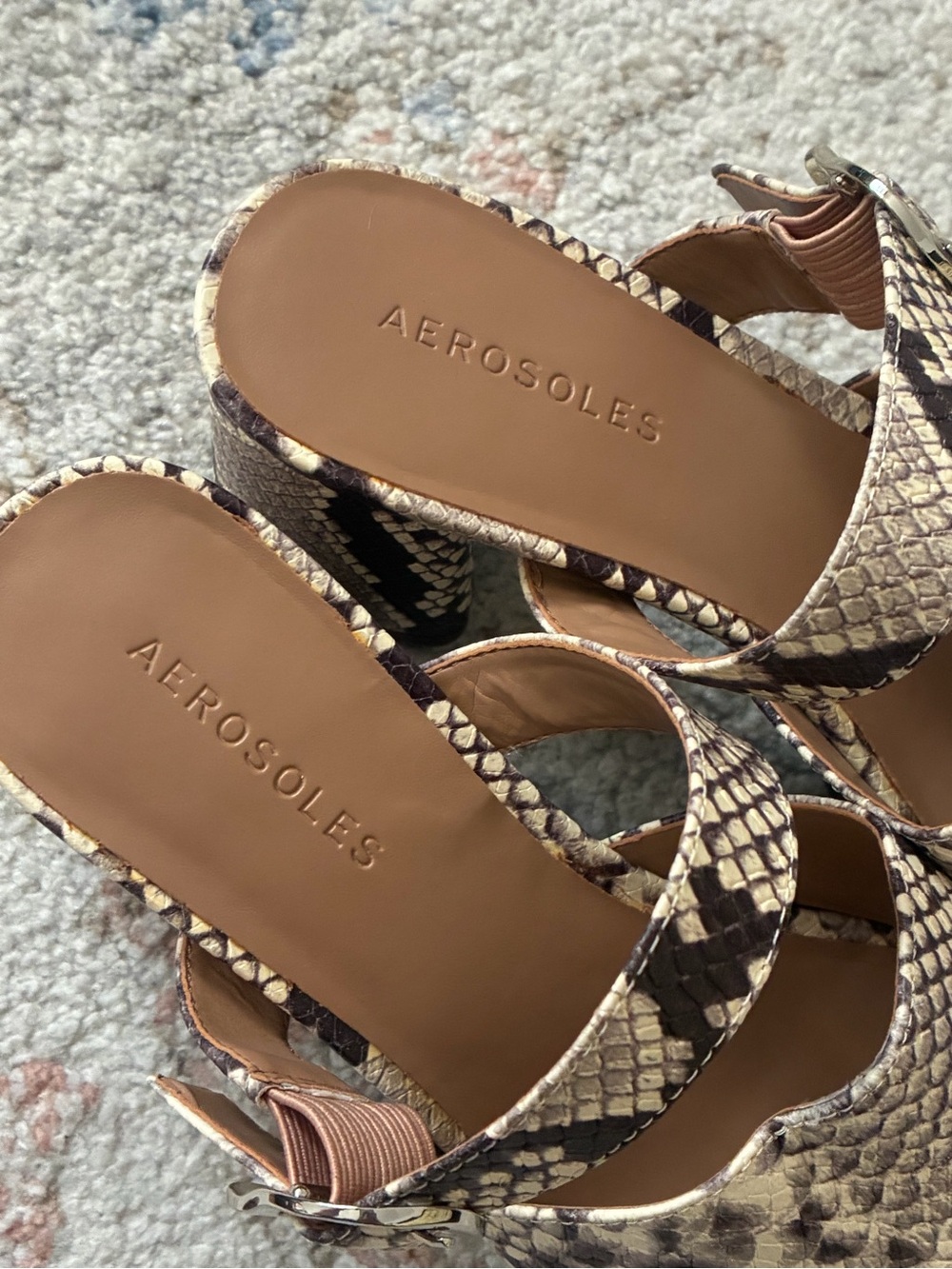 Aerosoles Women's Snake Print Slide Sandals - Size 8.5 - Picture 2 of 7